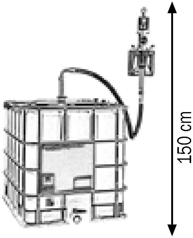 Bemaßte Zeichnung: Lubritek Wandmontage-Industriepumpen-Ölset R=5:1 für Tanks 700–1000 l