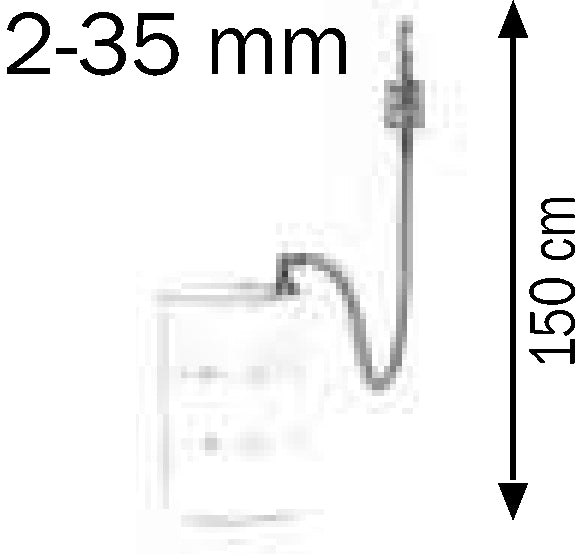 Bemaßte Zeichnung: Lubritek Wandmontage-Kit für Frostschutzmittel – Edelstahlpumpe 1:1, 35 l/min