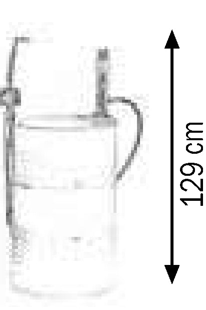 Bemaßte Zeichnung: Lubritek Umfüllkit für Frostschutzmittel – für 180–220-l-Fässer, mit Zapfventil