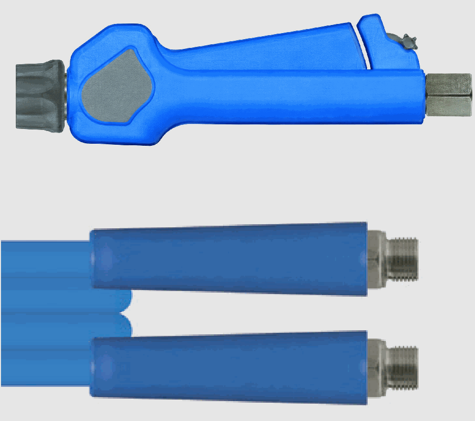 R+M ST-3225 Pistolen-Schlauch-Set 60 bar – ST-3100, DN 12 – blau · 30 m